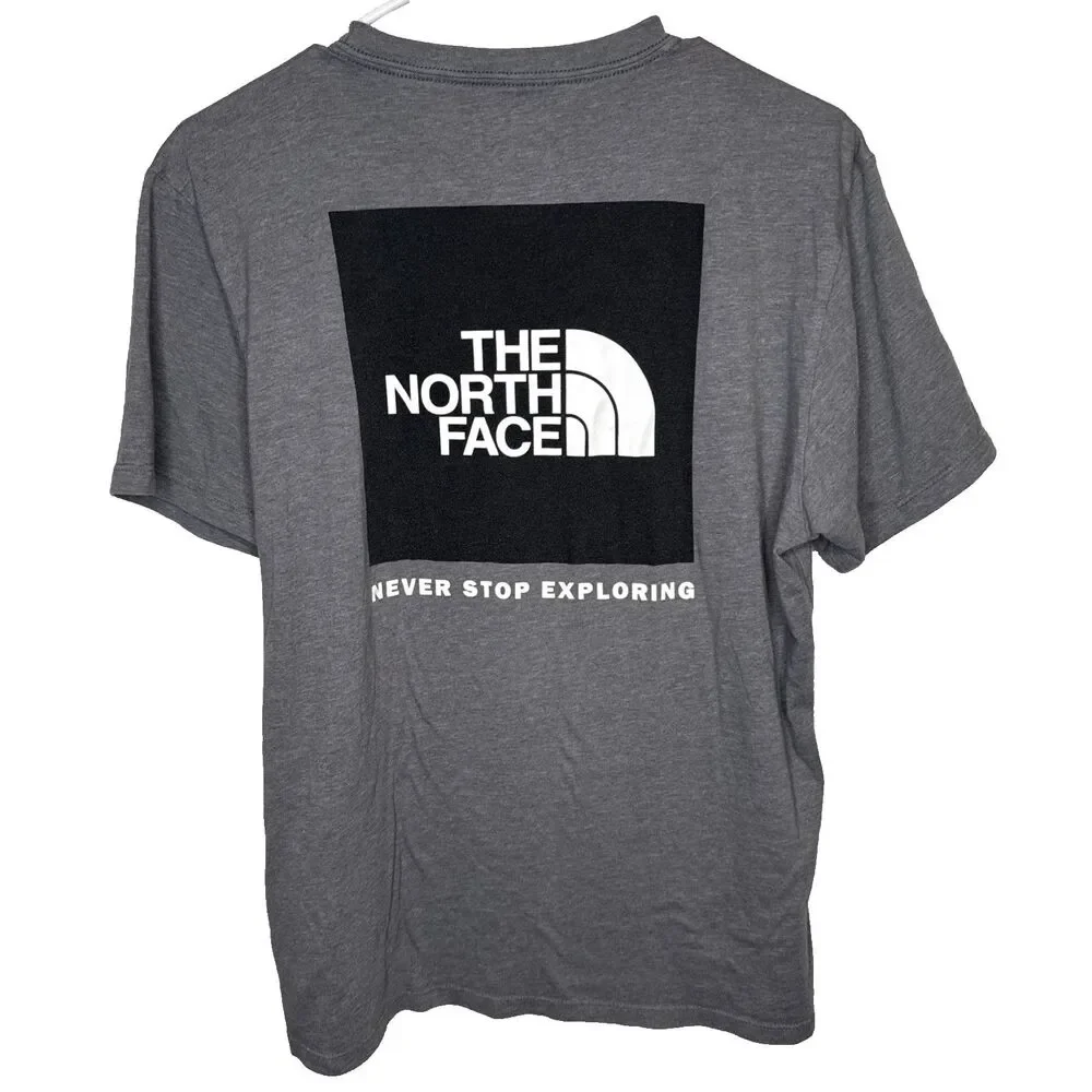 The North Face Mens Medium M Gray Never Stop Exploring Graphic Tee Short Sleeve